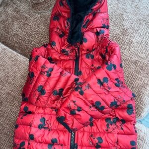Disney Red Mickey Mouse Puffer Jacket
